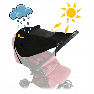 Dáždnik na kočík, 59 cm, čierny